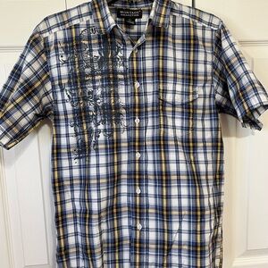 Kids Blue and Yellow Plaid Button Down Shirt